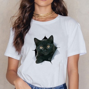 □猫ちゃんが可愛い♪3DプリントTシャツ☆ロシアンブルー☆白★S M L 2L 3L 4L★ネコ CAT 動物☆レディース◆新品未使用◆☆送料0円☆