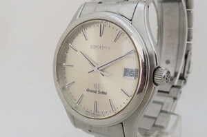 1円~【動作品】SEIKO GS Ref:9F62-0A10 グランドセイコー シルバー文字盤 デイト クォーツ メンズ 腕時計　1-2-1