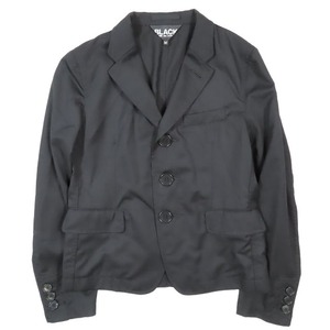 美品 10ss ブラックコムデギャルソン BLACK COMME des GARCONS テーラード ジャケット ブレザー スタンドカラー ウールギャバ 本切羽 M 黒