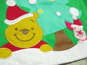 キッズ　グレイス　Disney　くまのぷーさん　クリスマスデザイン　可愛い　スモック　エプロン　緑赤　110