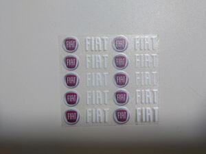 [1セットのみ]フィアット Fiat 現行ロゴタイプ デコレーション用 切抜き文字タイプ ミニステッカー 10文字ロゴセット