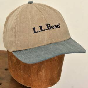 美品！ 2トーン！ 90s USA製 L.L.Bean 刺しゅう コットン キャップ ヴィンテージ ハンティング フィッシング アウトドア