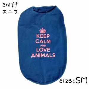sniff （スニフ） SMサイズ （胴囲34） 袖なし プリントロゴTシャツ （インディゴ）　/定価1,900円　ラスト！
