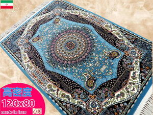 ペルシャ絨毯 玄関マット 120cm×80cm カーペット ラグ 63万ノット 高密度 ウィルトン 機械織り ペルシャ絨毯の本場 イラン産 本物保証 g24