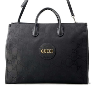 ★グッチ トートバッグ GGナイロン オブザグリット GGナイロン 630353 GUCCI バッグ 2wayショルダーバッグ 黒 【安心保証】