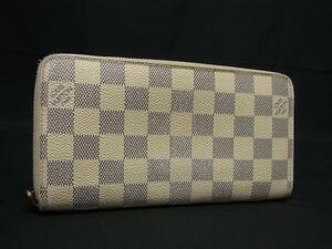 1円 LOUIS VUITTON ルイヴィトン N60019 ダミエアズール ジッピーウォレット ラウンドファスナー 長財布 アイボリー系 FH4809