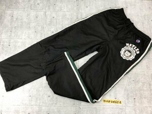 CHAMPION チャンピオン メンズ 裏起毛 ライン入 ジャージパンツ M 黒緑白 ポリエステル