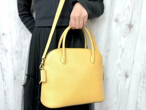 極美品 CELINE セリーヌ ハンドバッグ ショルダーバッグ バッグ レザー 黄色 2WAY 77969Y