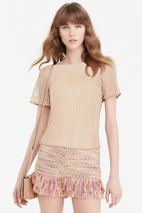 新品　S/JP9号～ダイアンフォンファステンバーグDiane von Furstenberg Brylee Metallic Lace Tee