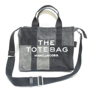 美品 MARC JACOBS マークジェイコブス ザ デニム トートバッグ 2way ミディアム H017M06FA21 ブラック×グレー ◆