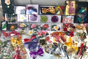 ◎中古着物 小物 髪飾り かんざしまとめ まとめ売り160点 リボン お花 Uピン 成人式用 袴用 中古品 現状品 和ものや傳 C0149