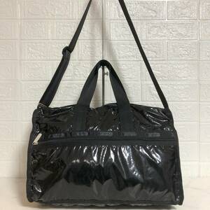 no23051 LeSportsac レスポートサック 2WAY ナイロン エナメル ショルダー ハンド トート ボストン バッグ ☆ 