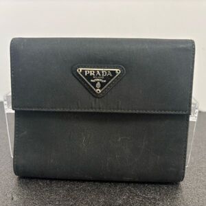 プラダ　財布　ブラック　PRADA　二つ折り財布　折りたたみ財布　黒　p10