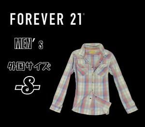 送料込み　メンズS大きめ◇FOREVER21◇長袖ウェスタンシャツ