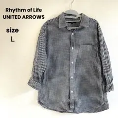 黒白チェック七分袖シャツRhythm of Life UNITED ARROWS