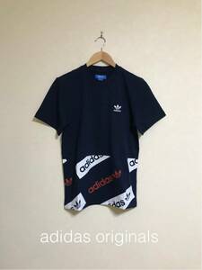 【新品】 adidas originals T-SHIRTS 1 LOND アディダス オリジナルス ボックスロゴ Tシャツ サイズS 半袖 ネイビー BQ0911 トップス