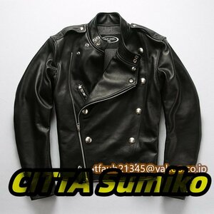 レザージャケット 本革 カウハイド ライダース 牛革 バイクレザー 革ジャン メンズファッション ジャンパー アメカジ S～4XL