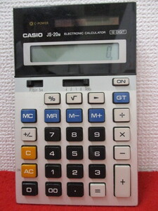 H【5240】 通電OK ★ CASIO JS-20M ソーラー 電卓 ★ カシオ ELECTRONIC CALCULATOR 12-DIGIT 中古品