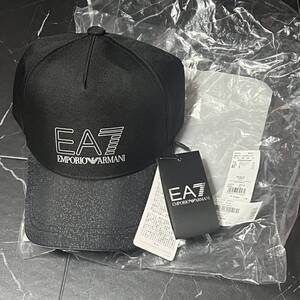 未使用品・送料無料■EMPORIO ARMANI・エンポリオアルマーニ EA7■275779 8P510 ベースボールキャップ 反射プリントロゴ ブラック 帽子