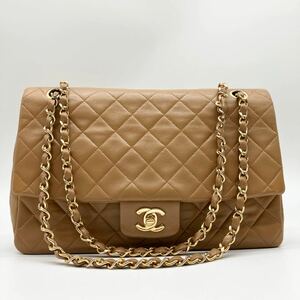 美品 CHANEL シャネル マトラッセ 25 ココマーク チェーンショルダーバッグ ハンドバッグ ゴールド金具 ベージュ ラムスキン 