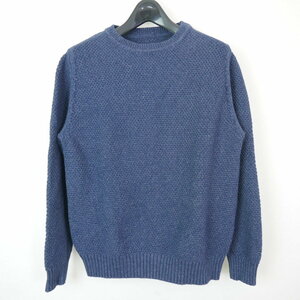 16SS SOPHNET. ソフネット INDIGO COTTON WAFFLE CREW NECK KNIT コットン 長袖 無地 ワッフル ニット ALL INDIGO S