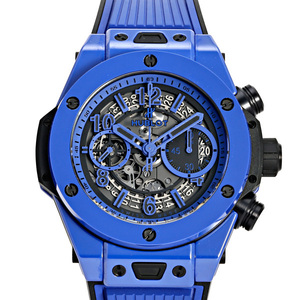 ウブロ HUBLOT ビッグバン ウニコ ブルーマジック 世界限定500本 411.ES.5119.RX シルバー/ブルー文字盤 中古 腕時計 メンズ