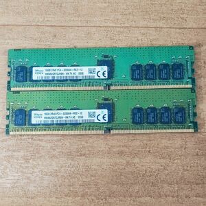 パソコンメモリ DDR4-3200AA PC4-25600 ECC Registered 16GBx2 合計32GB 現状品２