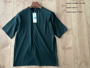 新品訳有り COMME CA ISM コムサイズム ひんやり冷感 クルーネック半袖Tシャツ 20グリーン Mサイズ 60TA03 定価3,200円