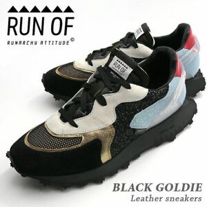 RUN OF ランオブ 【BLACK GOLDIE】スニーカー 43 ラグジュアリースニーカー デコスニ LEON掲載 MADE IN ITALY