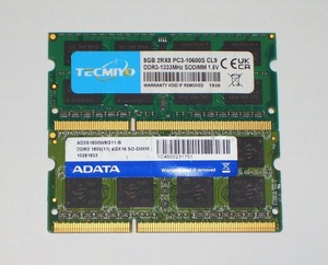 ★PC3-10600/12800 (DDR3-1333/1600) 16GB (8GB×2枚) 動作未確認 ジャンク！★送料140円！