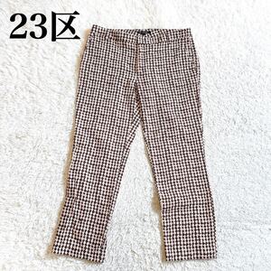 23区 パンツ スラックス 総柄 38 レディース クロップドパンツ レディース C52409-01