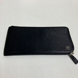 PORTER ポーター 黒 長財布 レザー　L字ファスナー　小傷あります。