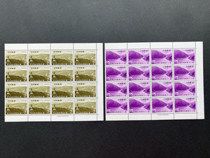 秩父多摩国立公園　雲取山 秩父湖　第２次国立公園　銘版付き１６連×２　切手　昭和42年　1967年　未使用