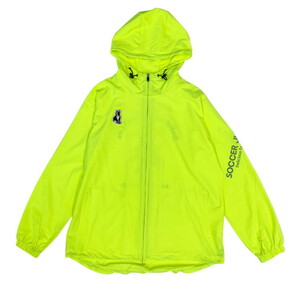 soccer junky (サッカージャンキー) ストレッチ ZIP ピステ (M) YELLOW SJ21542 | futsal フットサル 蛍光イエロー 撥水