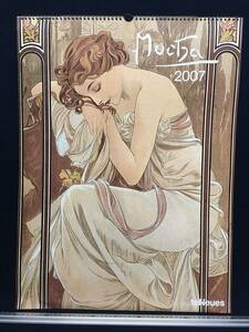 ★【逸品堂】★ アルフォンス ミュシャ カレンダー mucha 2007 昔の 世界の名画 絵画 印刷 12枚 DS 未使用の中古 飾り物 資料 珍品 teNeues