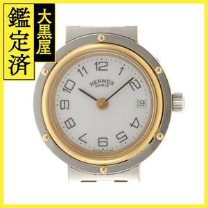 HERMES　エルメス　時計　クリッパー　CL4.220　クオーツ　レディース　GP/SS　ホワイト　2148103645143【207】