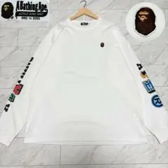 美品【一点物】A BATHING APE トレーナー　ワンポイント　白　3L