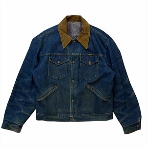 ラングラー ジャケット ネイビー Wrangler 古着 メンズ FREE 80s デニムジャケット ブランケット ビンテージ