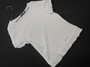 ネコポスOK エムズグレイシー フリル Tシャツ size38/白 ■◆ ☆ eeb5 レディース