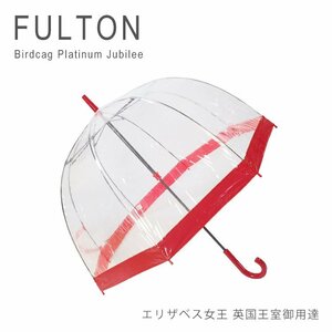 新品 未使用 1円スタート FULTON フルトン L041 ビニール傘 BIRDCAGE1 バードケージ1 イギリス王室御用達 レッド 赤