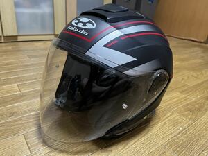 OGK Kabuto ASAGI ジェットヘルメット ダブルシールド ワンタッチバックル マットブラック サイズXS オージーケーカブト 