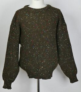 80S OLD GAP オールドギャップ マルチカラー ネップ ローゲージ ニット size L ブラウン系 sweater b7808