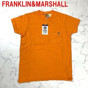 A3221 新品タグ付き フランクリンアンドマーシャル FRANKLIN&MARSHALL　オレンジ コットン 胸ポケット 半袖Tシャツ 綿 S