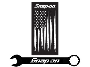 Snap-on（スナップオン）米国旗 アメリカ国旗 フラッグ ブラック ステッカー「FLAG DECAL」