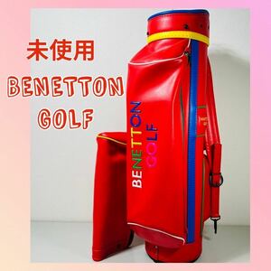 【タグ付き・美品】ベネトン BENETTONキャディバッグ ゴルフバッグ キャディーバッグ レッド ゴルフ GOLF マルマンゴルフ