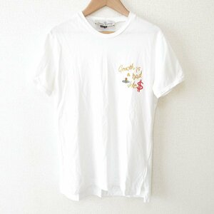 美品 Vivienne Westwood ヴィヴィアンウエストウッド オーブ刺繍 半袖 クルーネック Tシャツ カットソー S ホワイト ◆