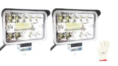 LED ワークライト 作業灯 2個セット 12V 24V 高輝度SMD 汎用ライト 角型 投光器 照明 トラック トラクター デッキライト フォークリフト 除雪機ライト 船舶ライト ロゴ手袋付き