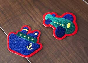 刺繍ワッペンアイロンバッチ　飛行機セット★条件付送料無料