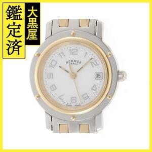 HERMES エルメス クリッパー CL4.220 GP/SS シェルアラビア クォーツ 電池式 レディース 【460】2148103630484