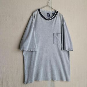 90s old GAP Tシャツ / 実寸L コットン グレー ポケット 半袖 USA ビンテージ T4-10004-9209